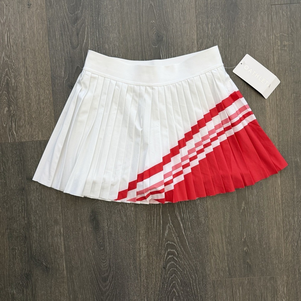 NWT Athleta Women Skort Match Point Pleated Color Block Small Blokecore tennis